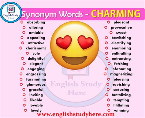 charming synonyms in english|select the word that means charming and appealing.